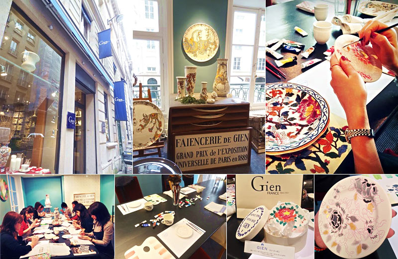 フランスの伝統陶器「ジアン GIEN」の絵付け体験