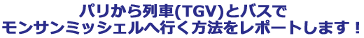 パリから列車(TGV)とバスでモンサンミッシェルへ行く方法をレポートします!