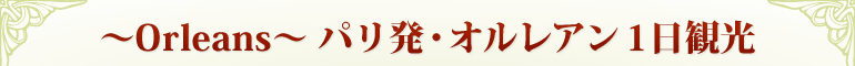 〜Orleans〜 パリ発・オルレアン 1日観光