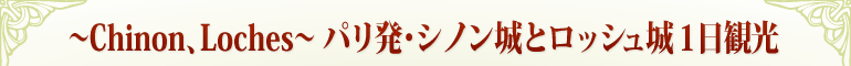 〜Chinon、Loches〜 パリ発・シノン城とロッシュ城 1日観光