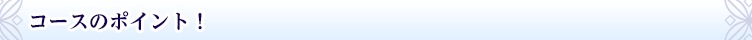 コースのポイント!